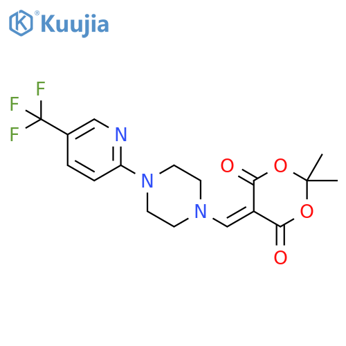 2,2-Dimethyl-5-({4-5-(trifluoromethyl)-2-pyridinylpiperazino}methylene)-1,3-dioxane-4,6-dione structure
