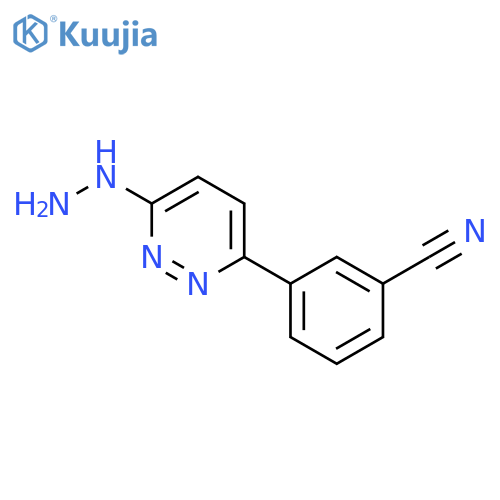 3-(6-hydrazinyl-3-pyridazinyl)-Benzonitrile structure