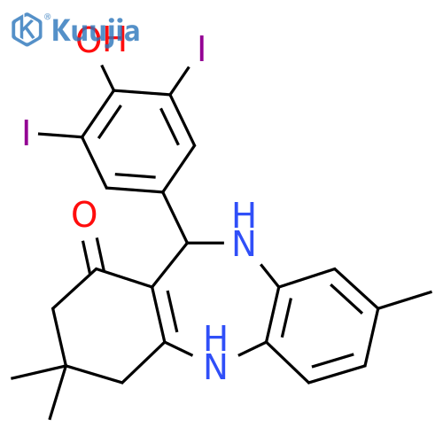 2,10-Diaza-9-(4-hydroxy-3,5-diiodophenyl)-5,5,13-trimethyltricyclo[9.4.0.0<3,8>]pentadeca-1(11),3(8),12,14-tetraen-7-one structure