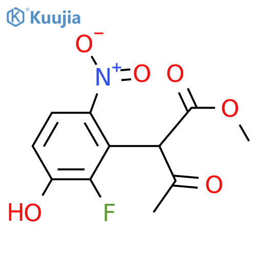 methyl 2-(2-fluoro-3-hydroxy-6-nitrophenyl)-3-oxobutanoate structure