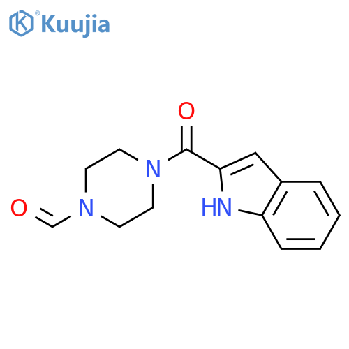 4-(1H-indole-2-carbonyl)piperazine-1-carbaldehyde structure