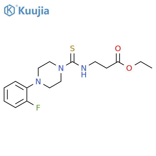 Ethyl 3-({4-(2-fluorophenyl)piperazinocarbothioyl}amino)propanoate structure