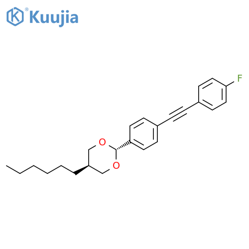 1,3-Dioxane, 2-[4-[(4-fluorophenyl)ethynyl]phenyl]-5-hexyl-, trans- structure