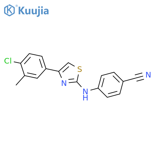 4-[[4-(4-chloro-3-methylphenyl)-1,3-thiazol-2-yl]amino]benzonitrile structure