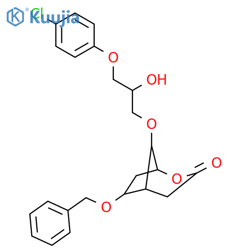 2-Oxabicyclo[3.2.1]octan-3-one, 8-[3-(4-chlorophenoxy)-2-hydroxypropoxy]-6-(phenylmethoxy)- structure