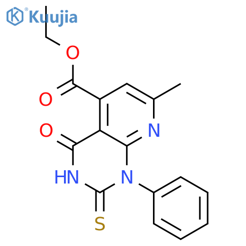 Pyrido[2,3-d]pyrimidine-5-carboxylicacid, 1,2,3,4-tetrahydro-7-methyl-2,4-dioxo-1-phenyl-, ethyl ester structure