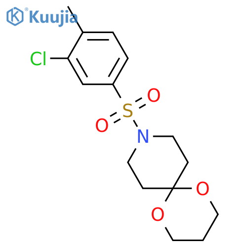 9-(3-chloro-4-methylbenzenesulfonyl)-1,5-dioxa-9-azaspiro[5.5]undecane structure