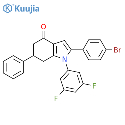 1-(3,5-Difluorophenyl)-2-(4-bromophenyl)-6-phenyl-5,6,7-trihydroindol-4-one structure