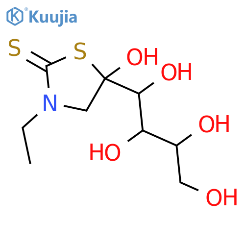 2-Thiazolidinethione, 3-ethyl-5-hydroxy-5-(1,2,3,4-tetrahydroxybutyl)- structure