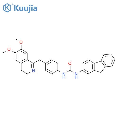 1-[4-[(6,7-dimethoxy-3,4-dihydroisoquinolin-1-yl)methyl]phenyl]-3-(9H-fluoren-2-yl)urea structure