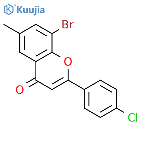 4H-1-BENZOPYRAN-4-ONE, 8-BROMO-2-(4-CHLOROPHENYL)-6-METHYL- structure