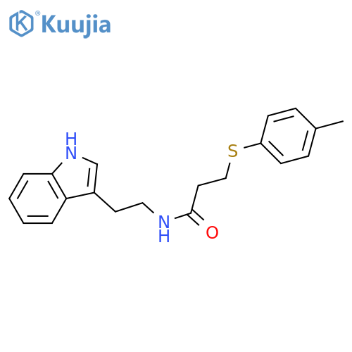 N-[2-(1H-indol-3-yl)ethyl]-3-(4-methylphenyl)sulfanylpropanamide structure