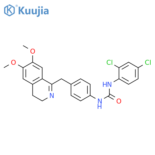 1-(2,4-dichlorophenyl)-3-[4-[(6,7-dimethoxy-3,4-dihydroisoquinolin-1-yl)methyl]phenyl]urea structure
