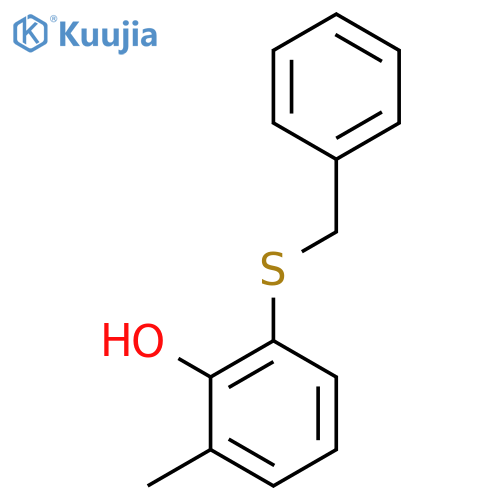 Phenol, 2-methyl-6-[(phenylmethyl)thio]- structure