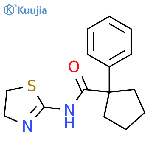N-(4,5-dihydro-1,3-thiazol-2-yl)-1-phenylcyclopentane-1-carboxamide structure