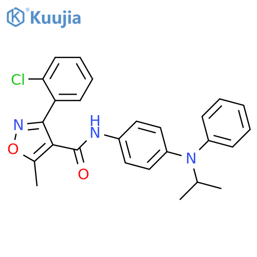 3-(2-chlorophenyl)-5-methyl-N-[4-(N-propan-2-ylanilino)phenyl]-1,2-oxazole-4-carboxamide structure