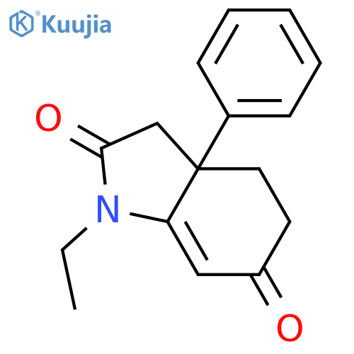 1H-Indole-2,6-dione, 1-ethyl-3,3a,4,5-tetrahydro-3a-phenyl- structure