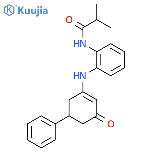 2-Methyl-N-(2-((3-oxo-5-phenylcyclohex-1-enyl)amino)phenyl)propanamide structure