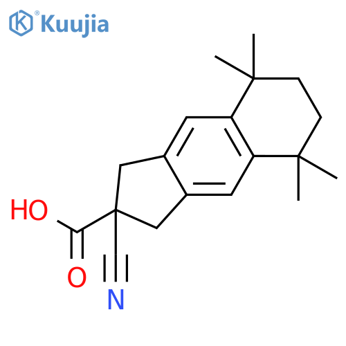 1H-Benz[f]indene-2-carboxylic acid, 2-cyano-2,3,5,6,7,8-hexahydro-5,5,8,8-tetramethyl- structure