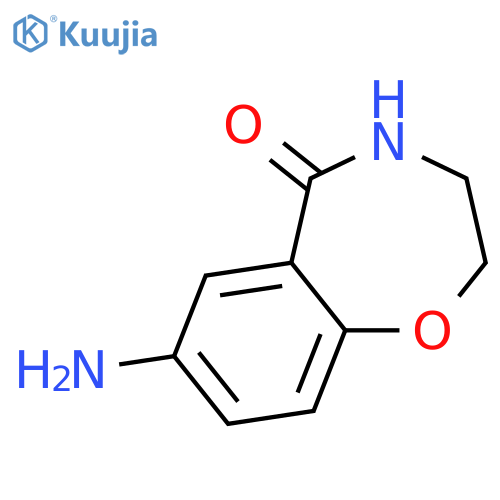 7-amino-2,3,4,5-tetrahydro-1,4-benzoxazepin-5-one structure