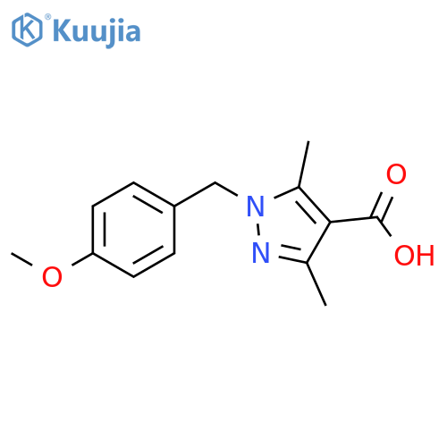 1-(4-Methoxybenzyl)-3,5-dimethyl-1H-pyrazole-4-carboxylic acid structure