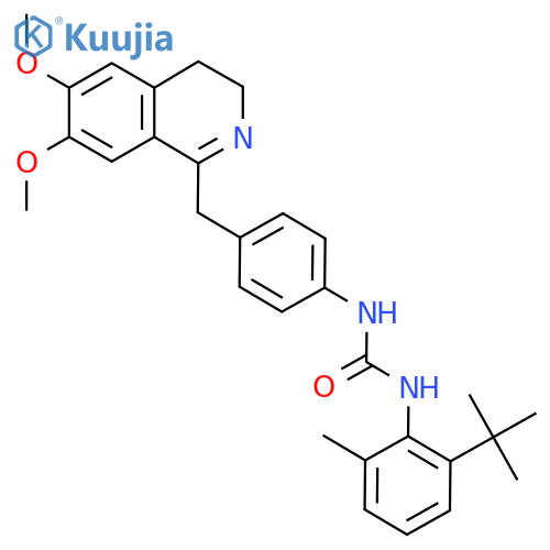 1-(4-((6,7-Dimethoxy(3,4-dihydroisoquinolyl))methyl)phenyl)-3-(2-(tert-butyl)-6-methylphenyl)urea structure
