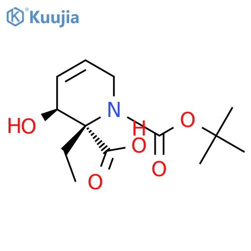 O1-tert-butyl O2-ethyl trans-3-hydroxy-3,6-dihydro-2H-pyridine-1,2-dicarboxylate structure