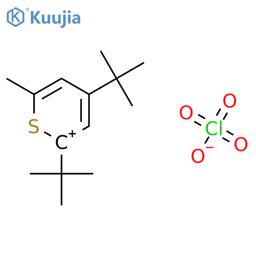 2,4-di-tert-butyl-6-methyl-1-thiopyran-1-ylium perchlorate structure