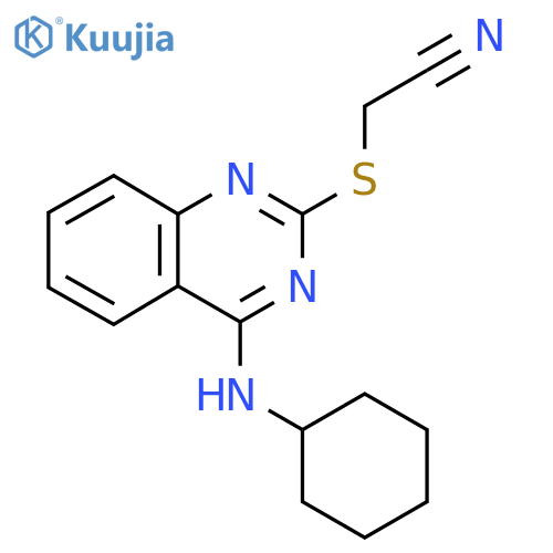 2-{[4-(cyclohexylamino)quinazolin-2-yl]sulfanyl}acetonitrile structure