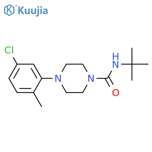 N-tert-butyl-4-(5-chloro-2-methylphenyl)piperazine-1-carboxamide structure