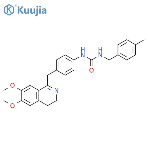 1-[4-[(6,7-dimethoxy-3,4-dihydroisoquinolin-1-yl)methyl]phenyl]-3-[(4-methylphenyl)methyl]urea structure