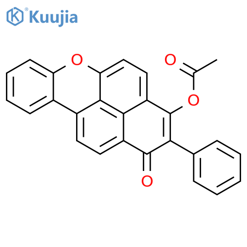 1H-NAPHTHO[2,1,8-MNA]XANTHEN-1-ONE, 3-(ACETYLOXY)-2-PHENYL- structure