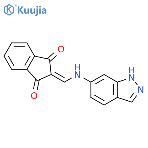 2-{[(1H-indazol-6-yl)amino]methylidene}-2,3-dihydro-1H-indene-1,3-dione structure