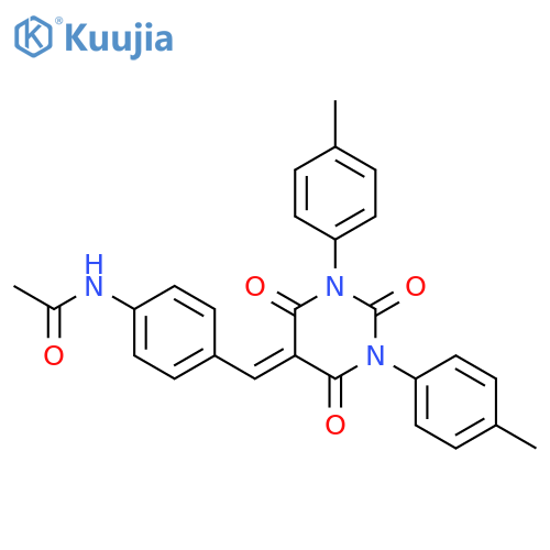 N-[4-[[1,3-bis(4-methylphenyl)-2,4,6-trioxo-1,3-diazinan-5-ylidene]methyl]phenyl]acetamide structure