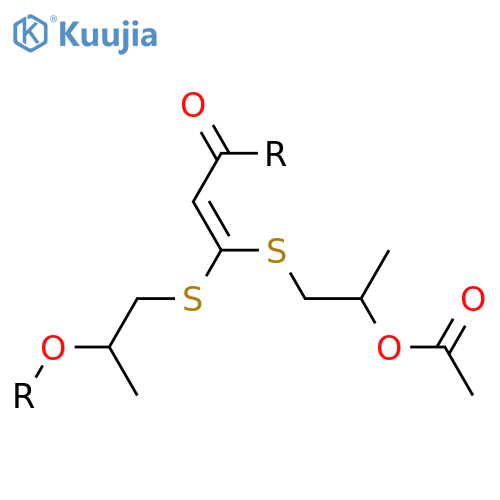 Poly[oxy(1-methyl-1,2-ethanediyl)thio[1-[[2-(acetyloxy)propyl]thio]-3-oxo-1-propene-1,3-diyl]] structure