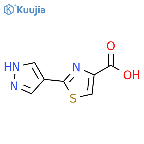 4-Thiazolecarboxylic acid, 2-(1H-pyrazol-4-yl)- structure