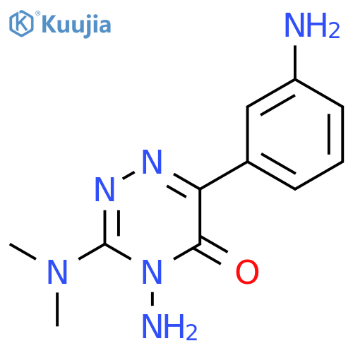 1,2,4-Triazin-5(4H)-one, 4-amino-6-(3-aminophenyl)-3-(dimethylamino)- structure