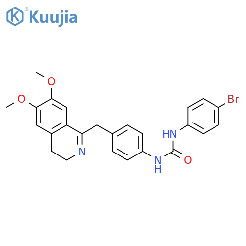 1-(4-bromophenyl)-3-[4-[(6,7-dimethoxy-3,4-dihydroisoquinolin-1-yl)methyl]phenyl]urea structure