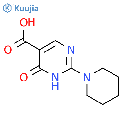 4-Hydroxy-2-(piperidin-1-yl)pyrimidine-5-carboxylic acid structure