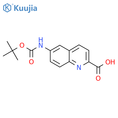 6-{(tert-butoxy)carbonylamino}quinoline-2-carboxylic acid structure