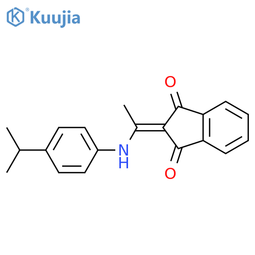 2-(1-{[4-(propan-2-yl)phenyl]amino}ethylidene)-2,3-dihydro-1H-indene-1,3-dione structure