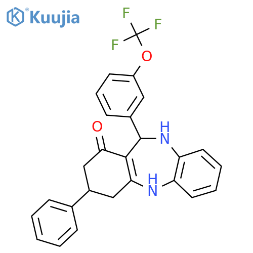 9-Phenyl-6-[3-(trifluoromethoxy)phenyl]-5,6,8,9,10,11-hexahydrobenzo[b][1,4]benzodiazepin-7-one structure
