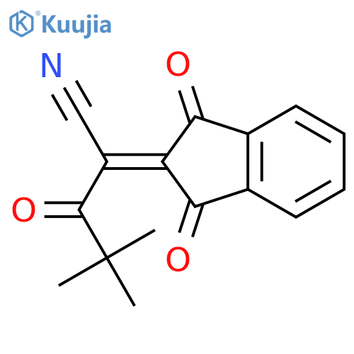 2-(1,3-dioxoinden-2-ylidene)-4,4-dimethyl-3-oxopentanenitrile structure