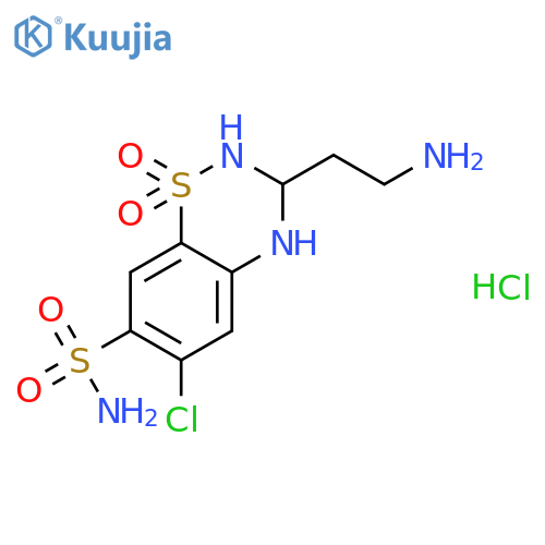 2H-1,2,4-Benzothiadiazine-7-sulfonamide, 3-(2-aminoethyl)-6-chloro-3,4-dihydro-, 1,1-dioxide, hydrochloride structure
