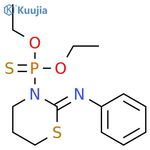 Phosphonothioic acid, [dihydro-2-(phenylimino)-2H-1,3-thiazin-3(4H)-yl]-, O,O-diethyl ester structure