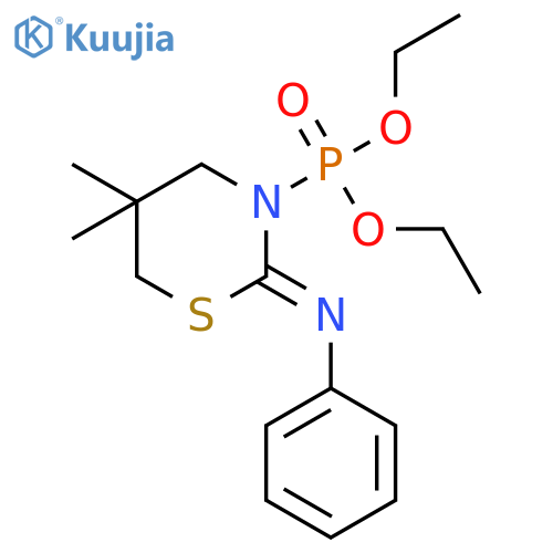 Phosphonic acid, [dihydro-5,5-dimethyl-2-(phenylimino)-2H-1,3-thiazin-3(4H)-yl]-, diethyl ester structure