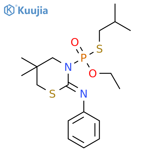 Phosphonothioic acid, [dihydro-5,5-dimethyl-2-(phenylimino)-2H-1,3-thiazin-3(4H)-yl]-, O-ethyl S-(2-methylpropyl) ester structure