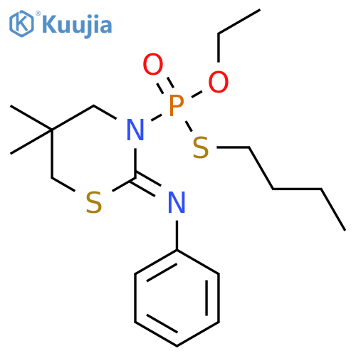 Phosphonothioic acid, [dihydro-5,5-dimethyl-2-(phenylimino)-2H-1,3-thiazin-3(4H)-yl]-, S-butyl O-ethyl ester structure