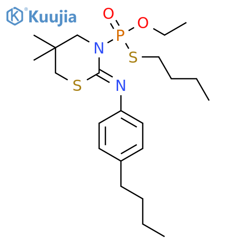 Phosphonothioic acid, [2-[(4-butylphenyl)imino]dihydro-5,5-dimethyl-2H-1,3-thiazin-3(4H)-yl]-, S-butyl O-ethyl ester structure
