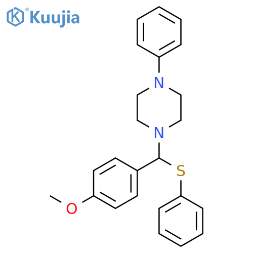 4-Methoxy-1-((4-phenylpiperazinyl)phenylthiomethyl)benzene structure